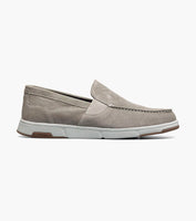 Nunn Bush Luca Suede Moc Toe Venetian Slip On Shoes Gray 85102-020