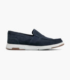 Nunn Bush Luca Suede Moc Toe Venetian Slip On Shoes Navy 85102-410
