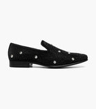 Stacy Adams Spangle Rhinestone Slip On Shoes Black and Silver 25699-042