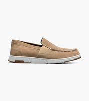 Nunn Bush Luca Suede Moc Toe Venetian Slip On Shoes Stone 85102-275