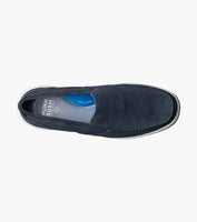 Nunn Bush Luca Suede Moc Toe Venetian Slip On Shoes Navy 85102-410