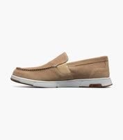 Nunn Bush Luca Suede Moc Toe Venetian Slip On Shoes Stone 85102-275