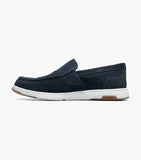 Nunn Bush Luca Suede Moc Toe Venetian Slip On Shoes Navy 85102-410