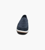 Nunn Bush Luca Suede Moc Toe Venetian Slip On Shoes Navy 85102-410