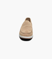 Nunn Bush Luca Suede Moc Toe Venetian Slip On Shoes Stone 85102-275