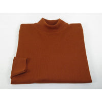Men's Sweater Knit By BRANGO Turkey Mock Neck Cotton Blend 21050 Tobacco