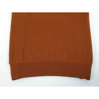 Men's Sweater Knit By BRANGO Turkey Mock Neck Cotton Blend 21050 Tobacco