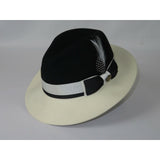 Mens Bruno Capelo Dress Hat Australian Wool Fedora Caesar CA350 Black Ivory new