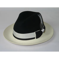 Mens Bruno Capelo Dress Hat Australian Wool Fedora Caesar CA350 Black Ivory new
