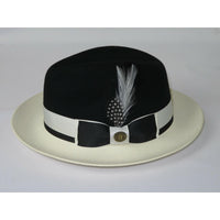 Mens Bruno Capelo Dress Hat Australian Wool Fedora Caesar CA350 Black Ivory new