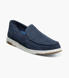 Nunn Bush Luca Suede Moc Toe Venetian Slip On Shoes Navy 85102-410
