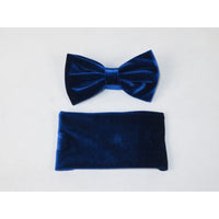 Men's Tuxedo Formal Velvet Bow Tie/Hankie By J.Valintin Fancy JVBT-11 Blue