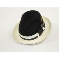 Mens Bruno Capelo Dress Hat Australian Wool Fedora Caesar CA350 Black Ivory new