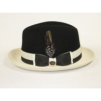 Mens Bruno Capelo Dress Hat Australian Wool Fedora Caesar CA350 Black Ivory new