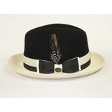 Mens Bruno Capelo Dress Hat Australian Wool Fedora Caesar CA350 Black Ivory new