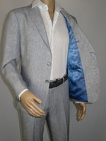 Men's ENZO 100% Linen Spring Summer Suit Light Weight Breathable E58302-4 Gray
