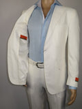 Men's ENZO Linen Spring Summer Suit Light Weight Breathable E58302-1 White