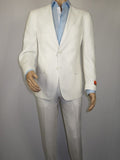 Men's ENZO Linen Spring Summer Suit Light Weight Breathable E58302-1 White