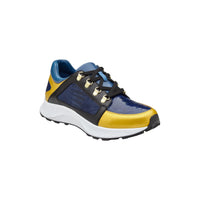 Belvedere Genuine Ostrich Leg and Soft Calf Dressy Sneaker Gold Blue Black H02