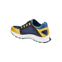 Belvedere Genuine Ostrich Leg and Soft Calf Dressy Sneaker Gold Blue Black H02
