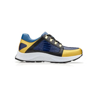 Belvedere Genuine Ostrich Leg and Soft Calf Dressy Sneaker Gold Blue Black H02