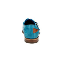 Belvedere Shoes Marte Genuine Ostrich Leg single buckle monk strap Ocean R810