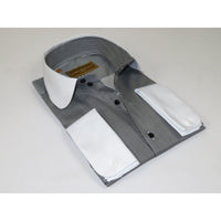 Men 100% Cotton Dress Shirt CIERO MONTERO Turkey 1A99 - 01 White Black Slim Fit - J.Valintin Men's Wear Legend - 101027