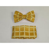 Men Bow Tie Hankie Set Formal Event For Tuxedo or Business Suit #BT37 Gold Fancy - J.Valintin Men's Wear Legend - 92537