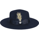 Mens Hat By BRUNO CAPELO Australian Wool Wide Brim Fedora Duke DU722 Navy - J.Valintin Men's Wear Legend - DU722 - Navy - S