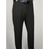 Men Suit BERLUSCONI Italian Wool 180's Pin Stripe One Button Peak UGS95-4 Black