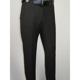 Men Suit BERLUSCONI Italian Wool 180's Pin Stripe One Button Peak UGS95-4 Black